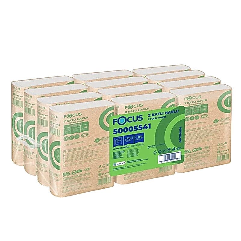 Focus  Z Katlı Dispenser Havlu Kağıt 150 Yaprak x 12 Paket